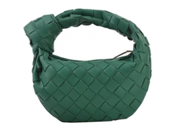 Bolsa Hobo de Cuero Pu Tejido a Mão para Verão, Verde Oscuro (S/MARCA)