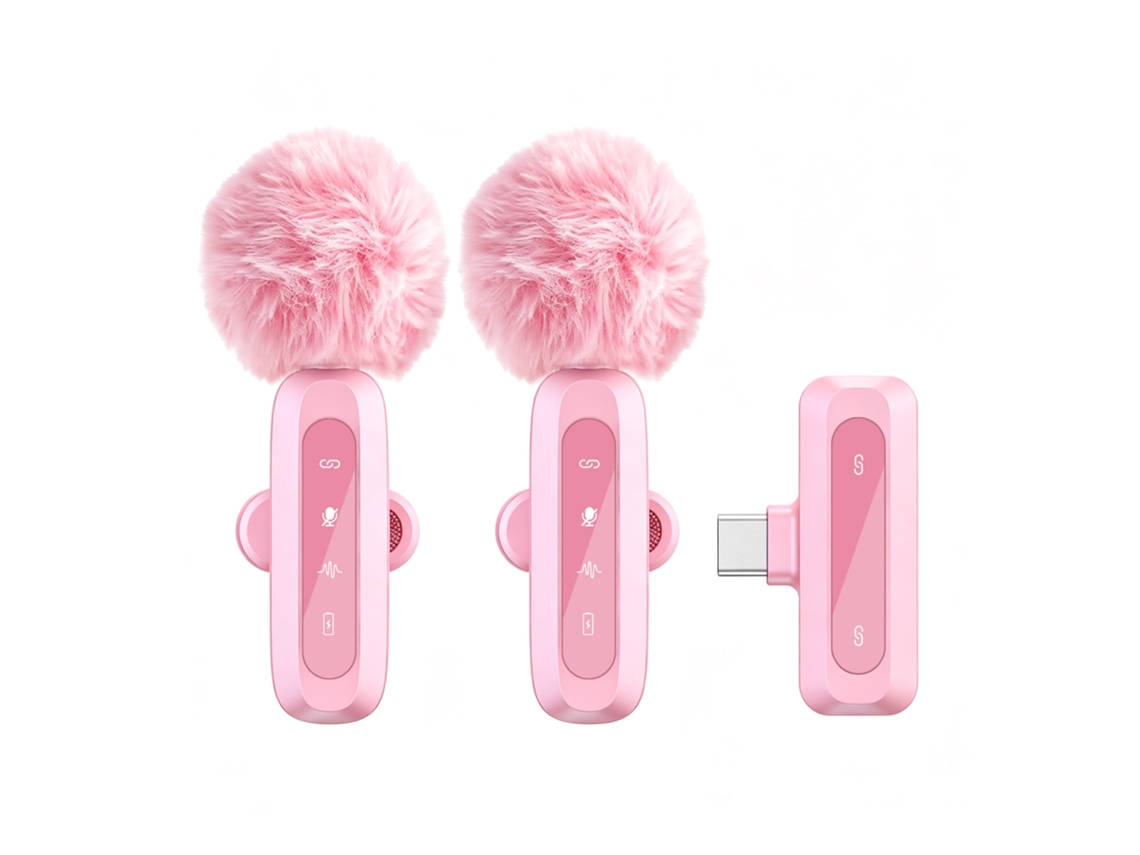 Microfone Lavalier Sem Fio 2.4g 15ms 20m Conjunto - Eifson