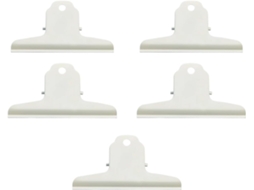 Conjunto de 5 Clipes Metálicos Multiuso para Documentos, Reforçados, com Prendedores para Arquivos e Recibos.