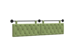 Vidaxl Cabeceira Suspensa Verde Claro 210 X 55 X 7 Cm Veludo