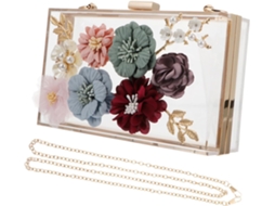 Bolsa De Mão Feminina Ciieeo Elegante Em Acrílico Com Flores 3d, Tamanho Pequeno.