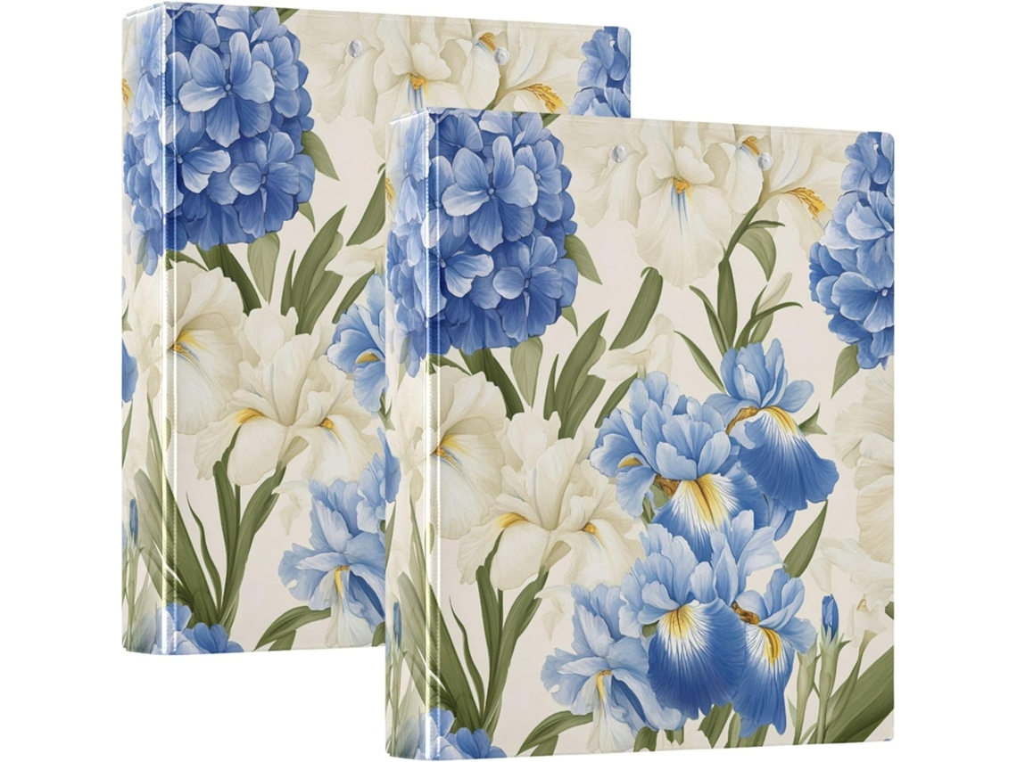 Pasta De Argolas Floral Com 3 Furos, 3, 8cm 1, 5 Polegadas, Capacidade 200 Folhas, Pastas Tipo Portfólio Impressas