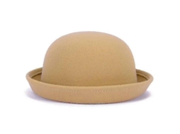 _chapéu de Lã Bowler Derby de Cor Solida para Mulheres Moderno