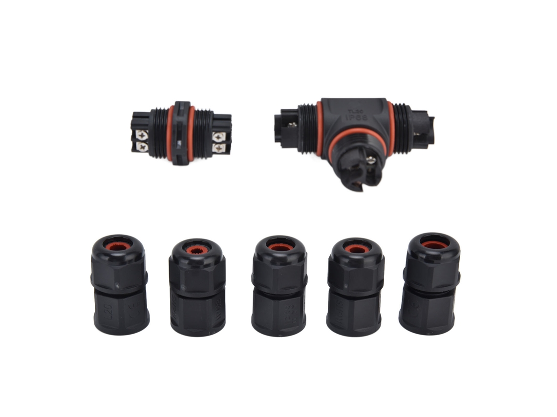 Laxiscreed Conector De Cabo Ip68 À Prova De Água De 3 Pinos Para Iluminação Externa