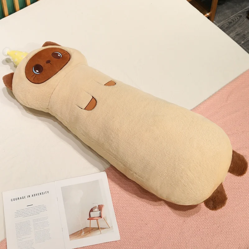 Almofada Comprida e Macia em Formato de Gatinho para Adultos. MDUG (gatinho Siamês 115cm)