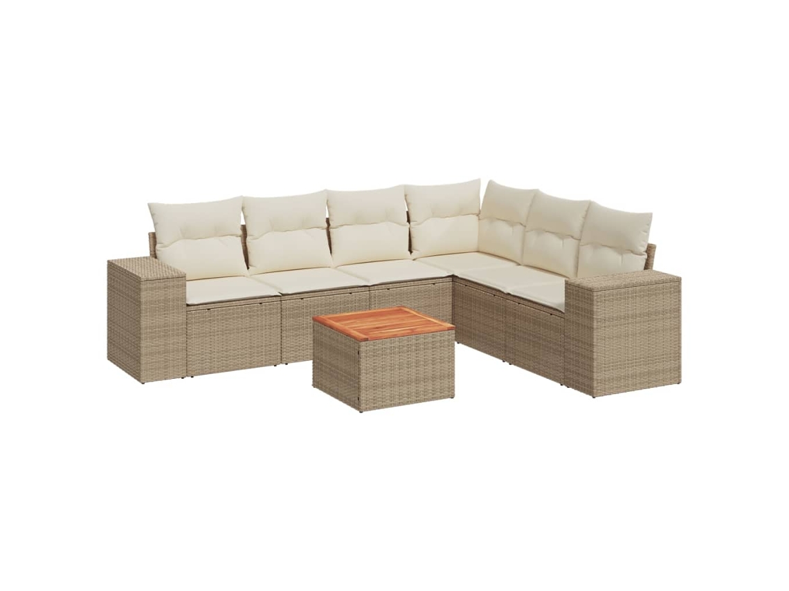 Garden Sofa Set, Garden Sofa Sets Vidaxl Bege Rattan / Vime (n/a)