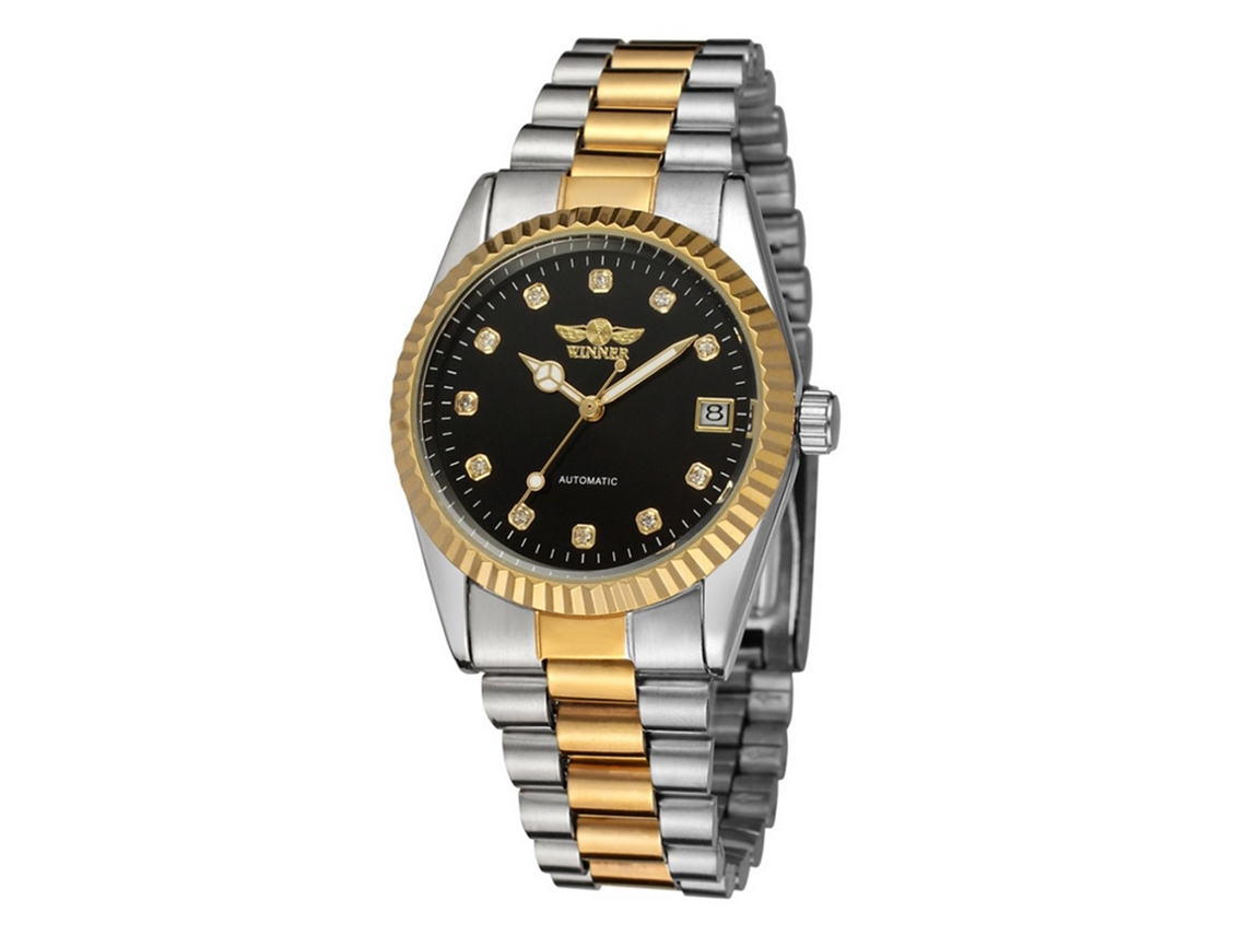 Relógio Masculino Automático Mechanical Resistente À Água 30m Winner Preto