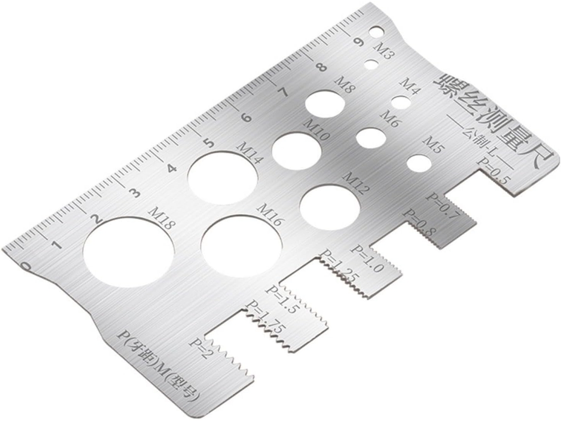 Calibre De Rosca Em Aço Inoxidável 304, Ferramenta De Medição Passo Métrico Para Parafusos M3 Com Escala 10cm Inspeção