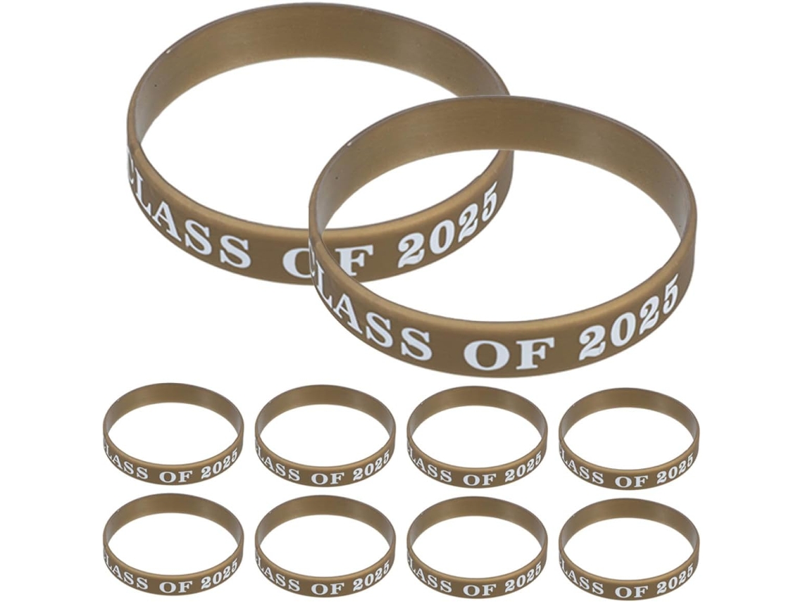 Gadpiparty Conjunto De 10-pulseiras Silicone Elásticas Para Formatura, Ideais Para Festas De Formatura E Eventos