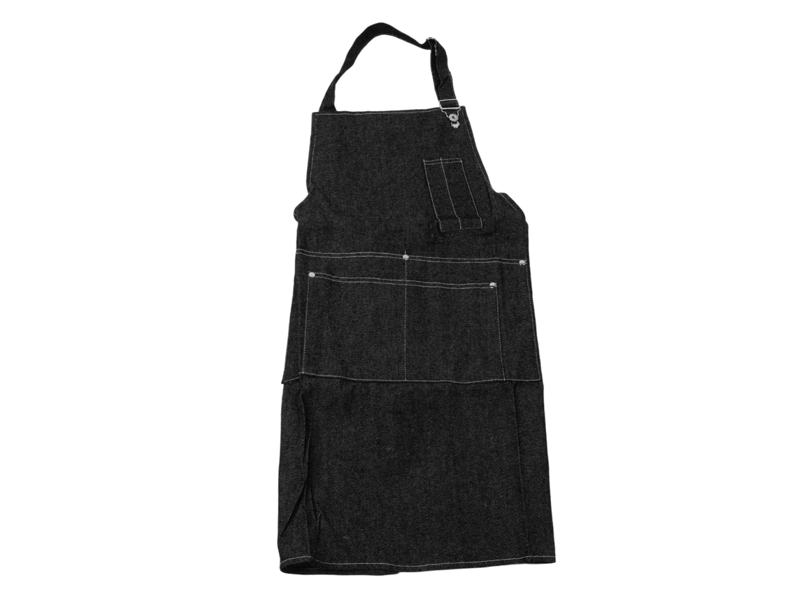 Avental de lona multiuso Baok, estilo clássico e folgado com vários bolsos, resistente ao desgaste para oficina e casa, preto.