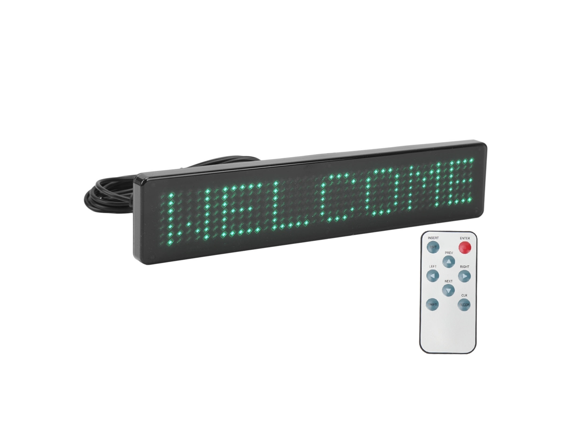 Painel Led Matricial Programável Com Controle Remoto Para Anúncios Rolantes Z741g Verde