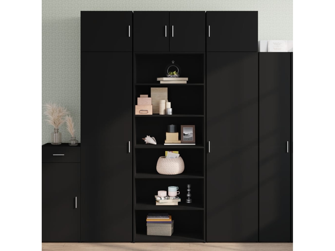 Vidaxl Armário Alto 70x41x185 Cm Derivados De Madeira Preto