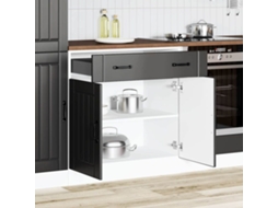 Vidaxl Armário De Cozinha Baixo Lucca Derivados De Madeira Preto
