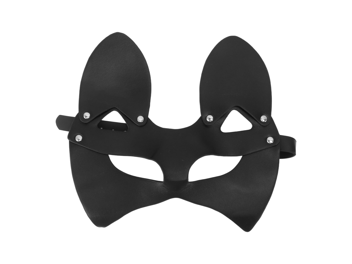 Máscara De Gato Em Pu Leather Laxiscreed Para Cosplay E Festa, Meio Rosto De Animais, Fashion E Durável