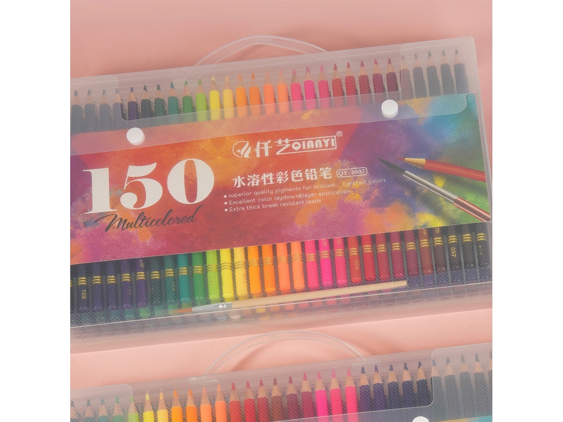 Conjunto de Lápis de Cor Aquareláveis, com 48/72/120/150/180 Cores, Pré Carregados, Numerados e Resistentes À Luz AQUAFORGE