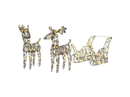 Conjunto 1 Decoração De Natal Vidaxl Branco Quente Vime (53 X 28 X 33 Cm)
