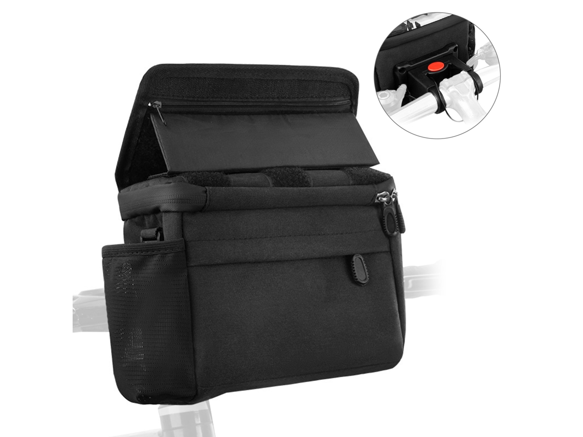 Bolsa para guidão de bicicleta impermeável com suporte para telefone sensível ao toque S/MARCA