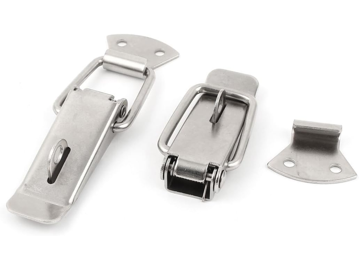 Conjunto de 2 Fechos Alternância com Mola em Metal Prateado 7,5 Cm CHABERLU (3")