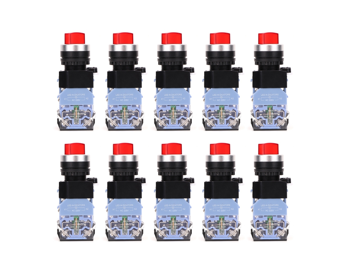 10 Peças Interruptor Seletor Rotativo 3 Posições 22mm S/MARCA