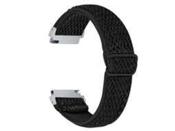 Bracelete de Tecido Trançado Ajustável Elástico 22Mm com Fivela para Huami Amazfit Gtr 47Mm/Pace/Stratos/Stratos 2 Preto