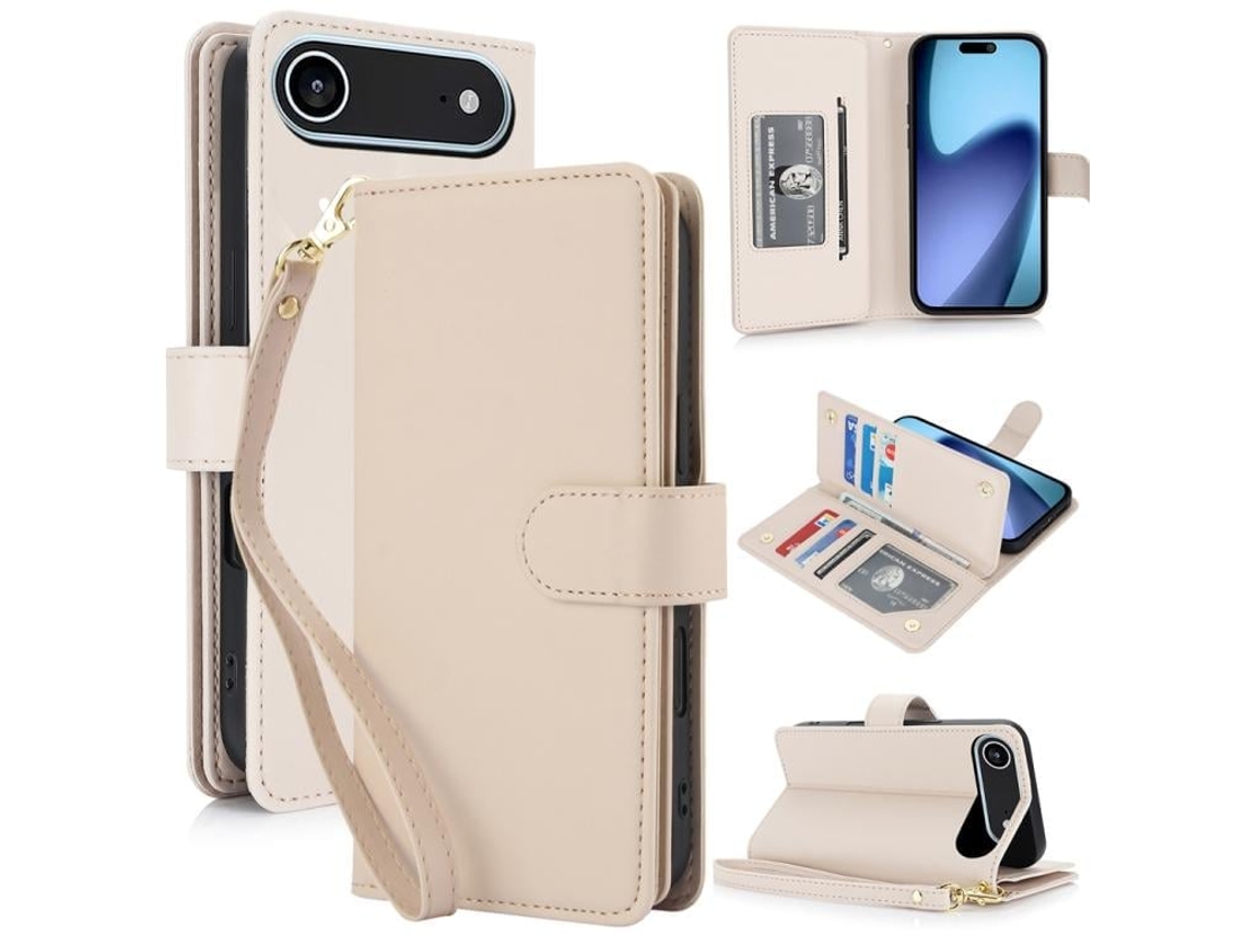 Capa Carteira De Couro Para Iphone Air - Com Rfid - Para Vários Cartões