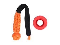 Kit de corda de guincho com anel de recuperação e shackle macio em alumínio para resgate veicular vermelho | S/MARCA