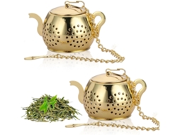 Conjunto De 2 Infusores De Chá A Granel Em Aço Inoxidável, Com Corrente Extensora Para Pendurar No Bule E Preparar Chá A Granel