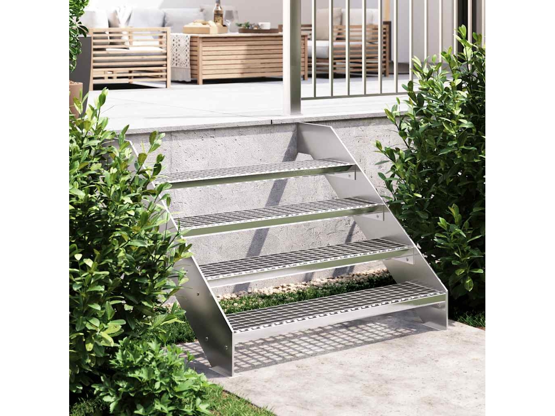 Vidaxl Degrau Em Grade 100x24x7 Cm Aço Galvanizado