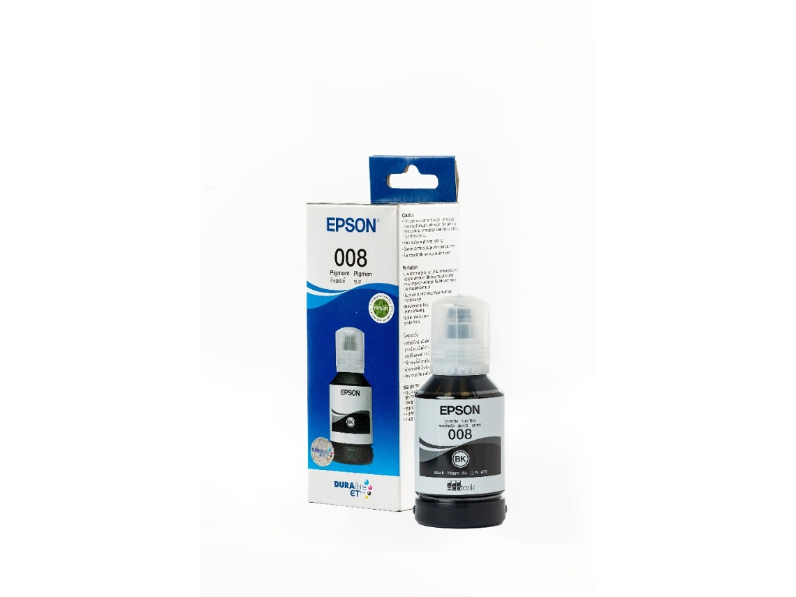 Frasco De Tinta Original Epson 008, Preto, 140ml, Para Impressoras Ecotank L6460, L6490, L15150, L15160 E M15140.