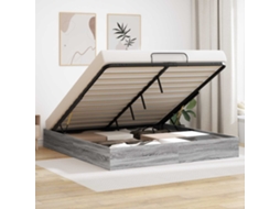 Vidaxl Estrutura De Cama Ottoman Sonoma Cinza 203 X 160 X 25 Cm