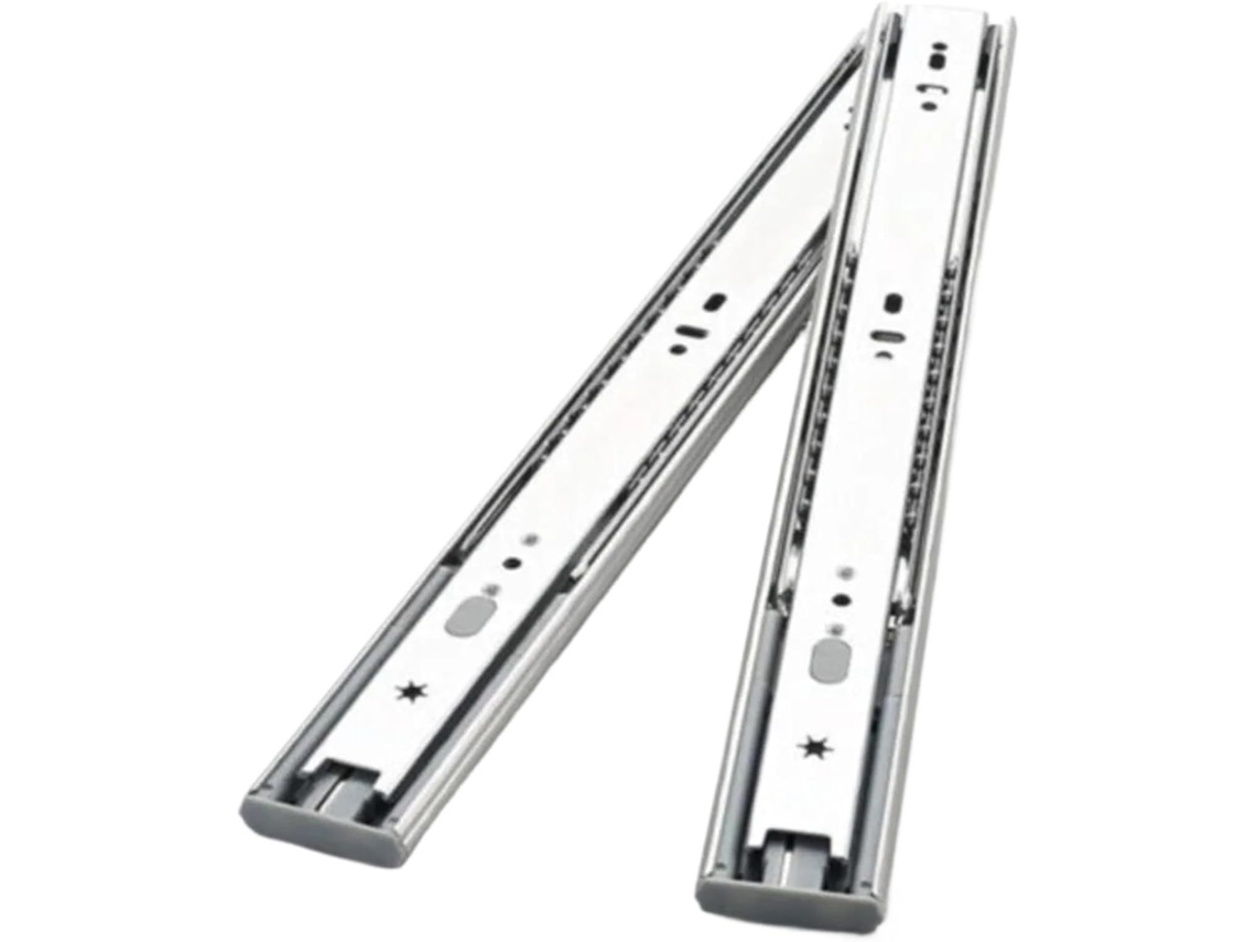 Corrediças Laterais Para Armário, 2 Peças, Em Aço Inoxidável, Para Gavetas, Resistentes, Com Três Seções, 30-50cm 300mm
