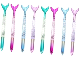 Conjunto De 8 Canetas Em Gel Com Tema Sereia, Esferográficas Criativas