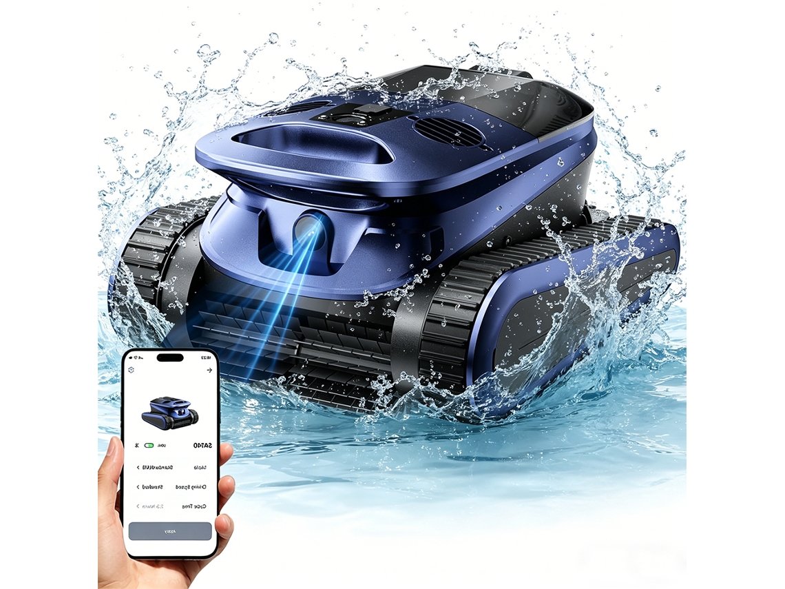 Robô Aspirador De Piscina Sem Fios (novo 2026), Con Navegação Por Ia, Controll App, 240min, Succión Potente, Filtración Ultrafina, Hasta 300m², Ota