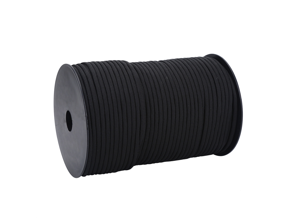 Corda de Paracord Refletiva 550 para Resgate, Amarração, Reboque, 9 Fios, Núcleo Corda, 100m AQUAFORGE (preta)