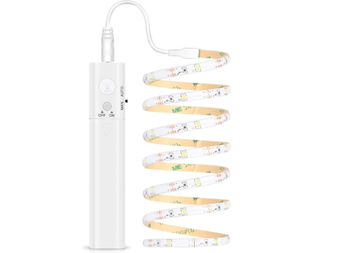 Fita Led Sensor Sensor De Movimento Autoadesiva Flexível Para Quarto E Cozinha - Lurelia