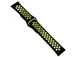 Bracelete Silicone 20Mm Bicolor para Huami Amazfit Youth Edition Lite Preto/Verde