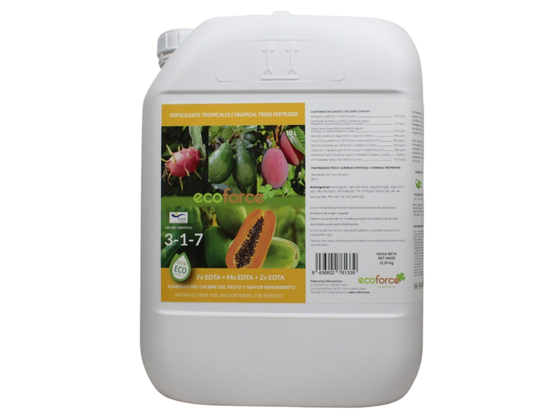 CULTIVERS Adubo Tropical Orgânico 10 L Adubo Líquido 100% Orgânico com Macronutrientes e Micronutrientes. Maior Rendimento