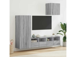 Vidaxl 4 Pcs Móveis De Parede P/ Tv Derivados De Madeira Cinza Sonoma