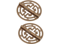2 Dobradiças Decorativas Pequenas Para Caixa De Joias Em Latão Antigo