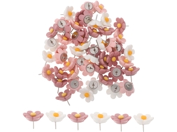 Tachinhas Decorativas Hemobllo, Acessórios Para Mural De Avisos Com Flores Rosa, Decoração Criativa, 50 Peças, Tachinhas