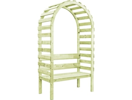 Pérgola  Com Banco 49041 (Verde - Madeira - 130 x 60 x 230 cm)
