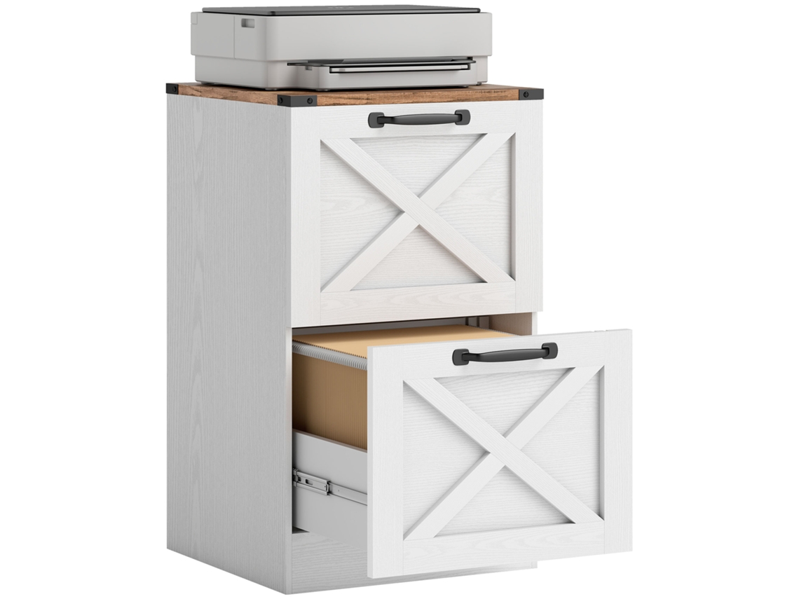 ARQUIVADOR com 2 gavetas com trilho suspenso para A4 e Carta 40x40x71cm branco | S/MARCA