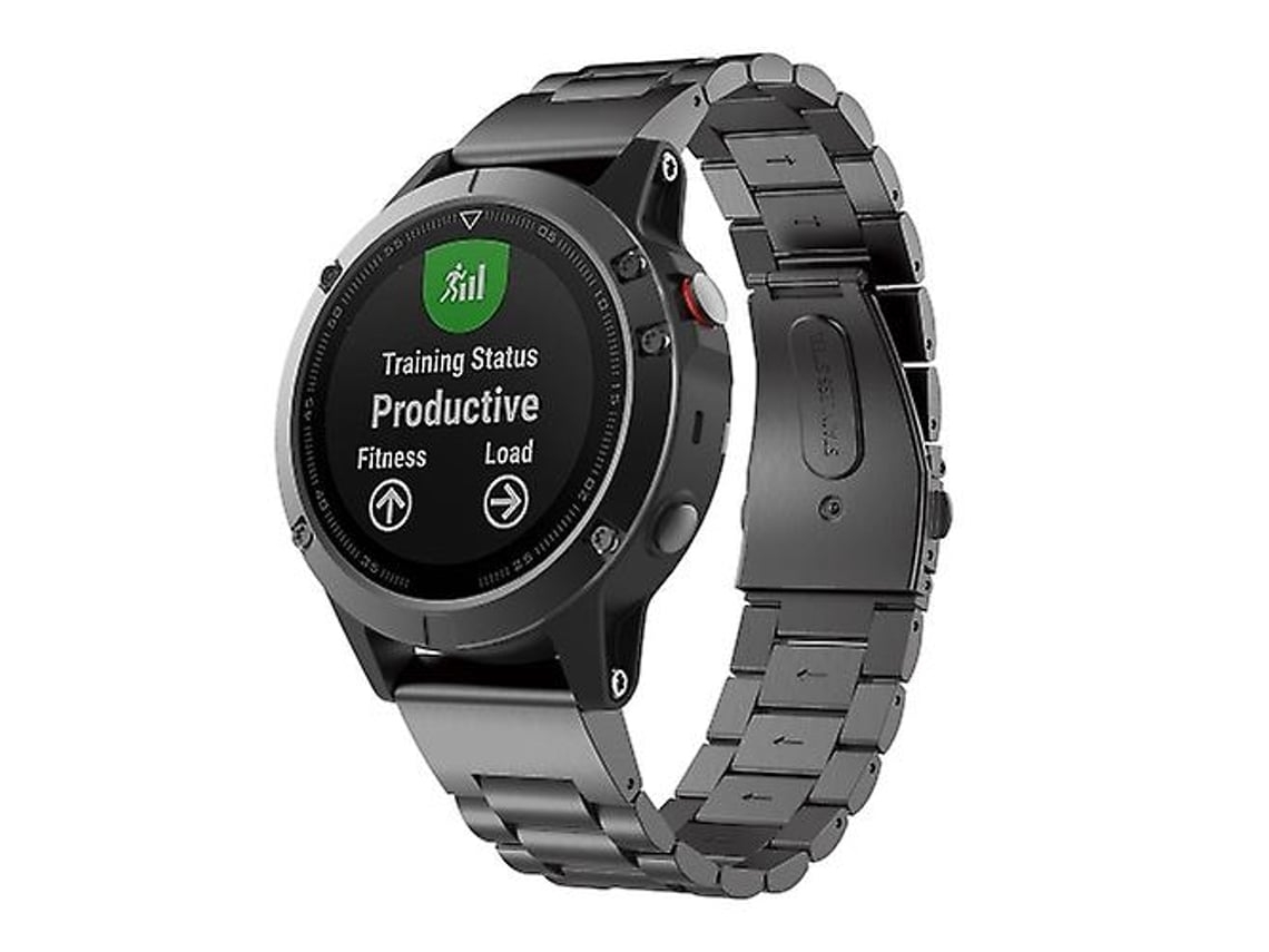 Pulseira De Relógio Garmin Fenix 5x Em Aço Inoxidável Com Três Contas, Preta