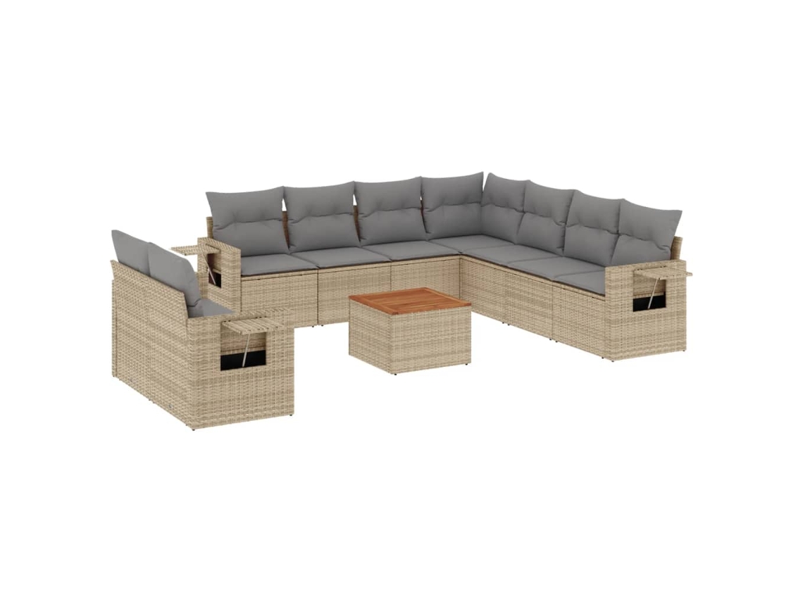 Garden Sofa Set, Garden Sofa Sets Vidaxl Bege Rattan / Vime (n/a)