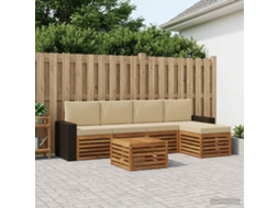 Vidaxl Conjunto De Sofás Para Exterior 6 Pcs Natural E Bege