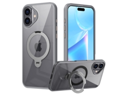Casa Em Tpu, Magnético Com Suporte Para Apple Iphone 16 - Cinzento