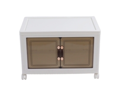 Cesto de Armazenamento Dobrável Empilhável com Tampa e Rodas Capacidade Grande 45x30x30.5cm | S/MARCA