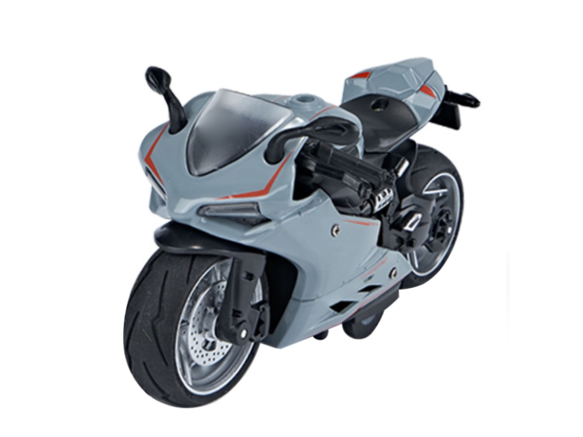 Ats modelo de Motocicleta de Brinquedo em Escala 1:14 de Liga e Plástico com Som e Luz, Ré, Cor Cinza