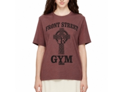 Rockinstone Rocky Movie Front Street Gym Heather Vintage Maroon Adult T-shirt Size:xxxl