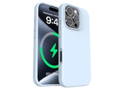 Capa De Celular Magnética De Silicone Líquido Para Iphone (azul Celeste, Iphone 16 Plus), Cor Sólida E Simples.
